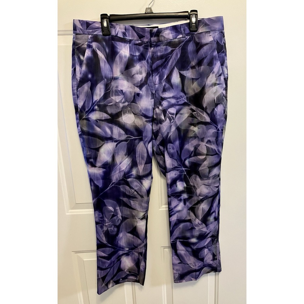 Banana Republic x Piece & Co Size 14 Women's AVERY Purple Boho Art To Wear Pants